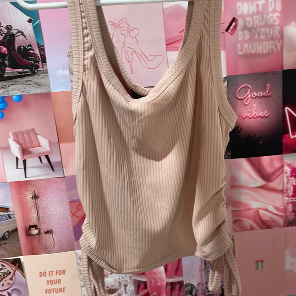 SHEIN side cinch pink tank!